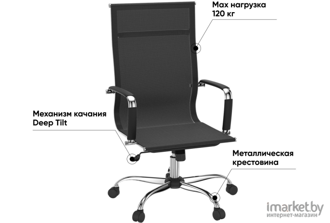 Офисное кресло Loftyhome BackOffice Black [WX-14A-B]