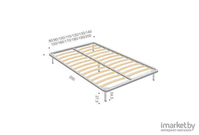 Ортопедическое основание Askona С ламелями 160x200