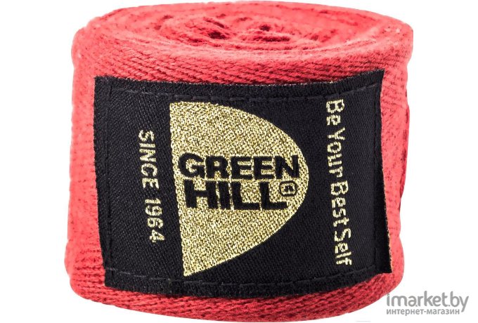 Боксерский бинт Green Hill BC-6235c 3.5 м красный