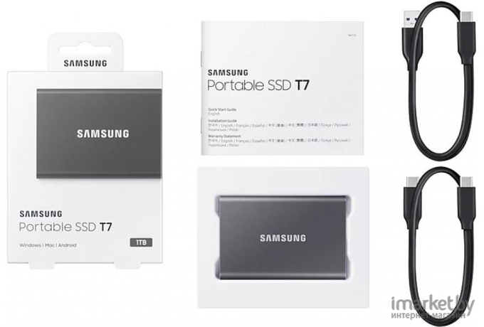 Внешний SSD Samsung T7 Touch USB3.2  2 TБ черный [MU-PC2T0T/WW]