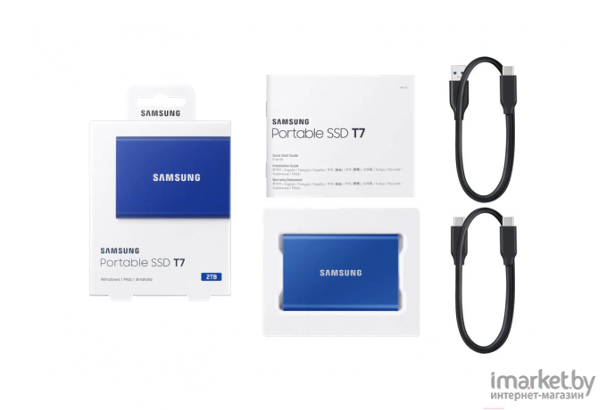 Внешний SSD Samsung T7 Touch USB3.2  2 TБ синий [MU-PC2T0H/WW]
