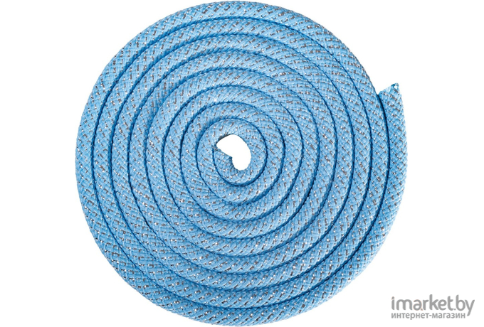 Скакалка Amely RGJ-403 3м с люрексом голубой/серебряный