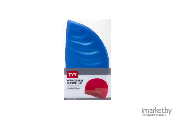 Шапочка для плавания Tyr Wrinkle Free Silicone Cap голубой [LCS/420]