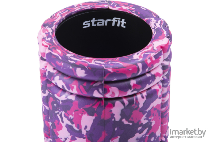 Валик массажный Starfit FA-508, 33x14 cм розовый камуфляж/черный