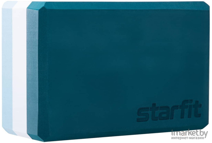 Блок для йоги Starfit YB-201 EVA, 22,8х15,2х10 см изумрудная радуга