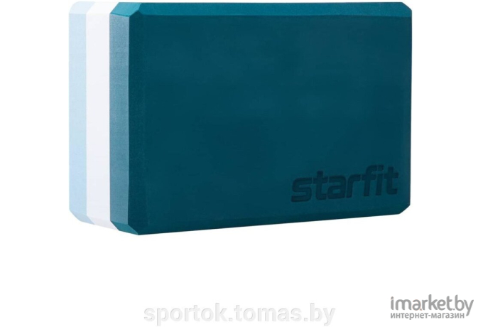 Блок для йоги Starfit YB-201 EVA, 22,8х15,2х10 см изумрудная радуга