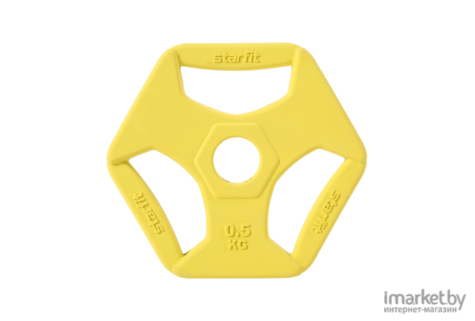 Диск для штанги Starfit BB-205  0,5 кг, d=26 мм желтый