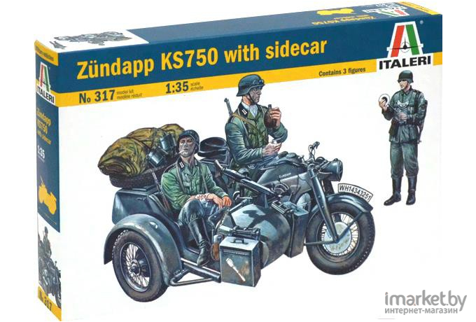 Сборная модель Italeri Мотоцикл Zundapp KS750 with Sidecar [317]