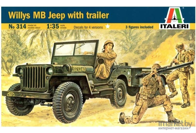 Сборная модель Italeri Армейский внедорожник Jeep Willys [0314]