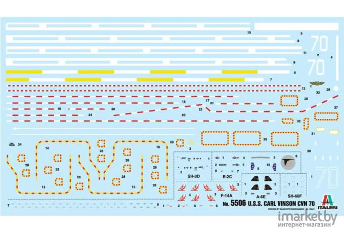 Сборная модель Italeri Американский авианосец U.S.S. Carl Vinson CVN-70 [5506]
