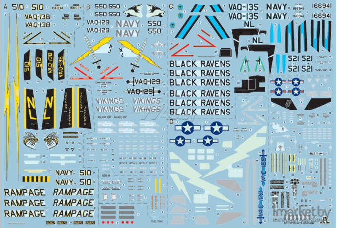 Сборная модель Italeri Палубный самолет EA-18G Growler [2716]