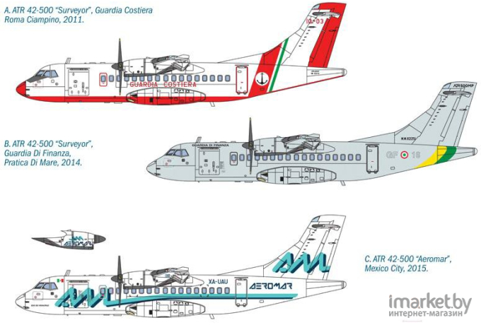 Сборная модель Italeri Пассажирский двухмоторный турбовинтовой самолет ATR 42-500 [1801]