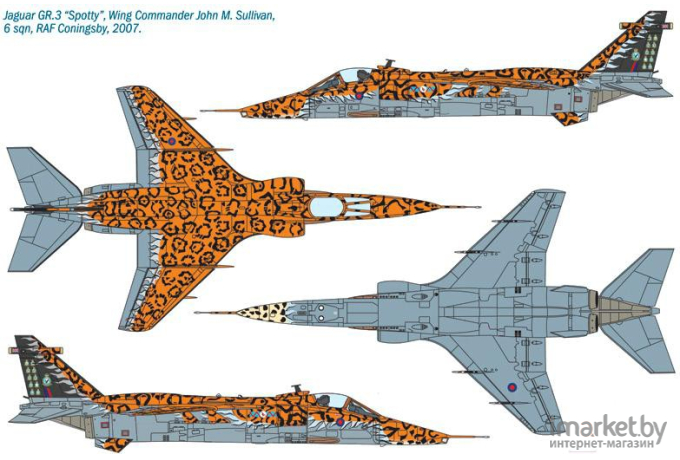 Сборная модель Italeri Истребитель-бомбардировщик JAGUAR Gr.3 BIG CAT Sp. Colors [1357]