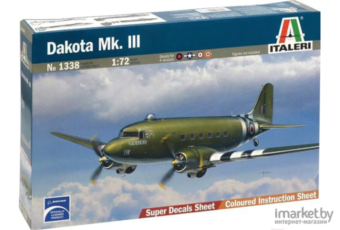 Сборная модель Italeri Военно-транспортный самолет Dakota Mk.III [1338]