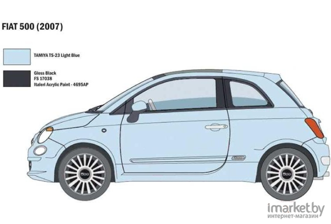 Сборная модель Italeri Автомобиль Fiat 500 2007 [3647]