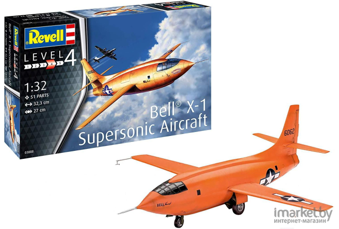 Сборная модель Revell Экспериментальный самолет Bell X-1 Supersonic [03888]
