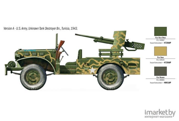 Сборная модель Italeri Самоходная артиллерийская установка M6 WC-55 [6555]