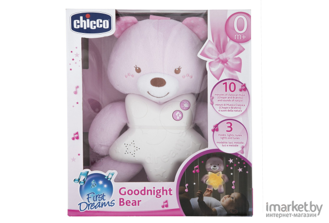 Развивающая игрушка Chicco Медвежонок 340728013 розовый [00009156100000]