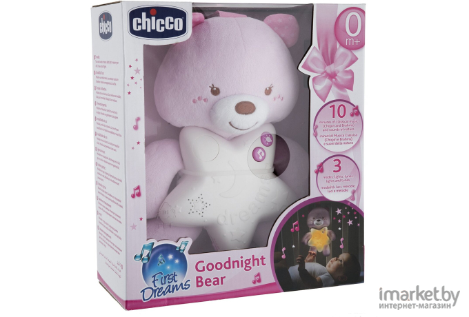 Развивающая игрушка Chicco Медвежонок 340728013 розовый [00009156100000]