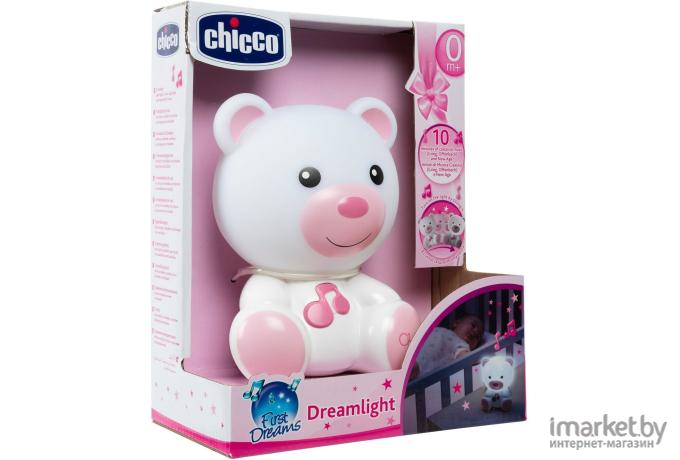 Детский ночник Chicco Медвежонок Dreamlight 340728412 розовый [00009830100000]