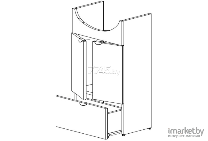 Тумба под умывальник СанитаМебель Ларч [61.600]