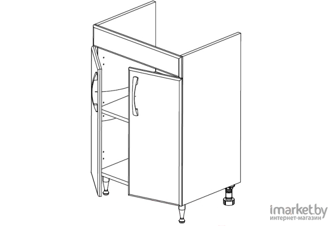 Тумба под умывальник СанитаМебель Камелия-64.89 Д2 ( белый