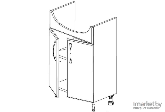 Тумба под умывальник СанитаМебель Камелия-63.13 Д2 белый