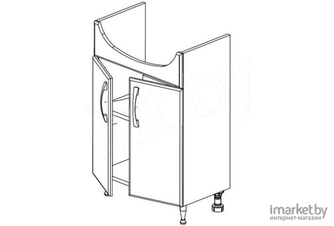 Тумба под умывальник СанитаМебель Камелия-62 Д2 белый