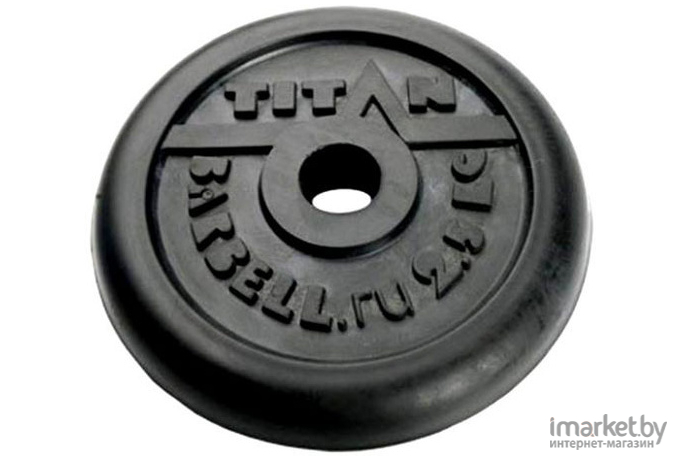 Диск для штанги Titan обрезиненный  d 26 мм 2,5 кг черный [1062]