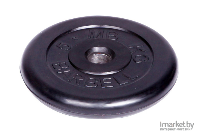 Диск для штанги MB Barbell обрезиненный d 51 мм 5,0 кг черный [452]