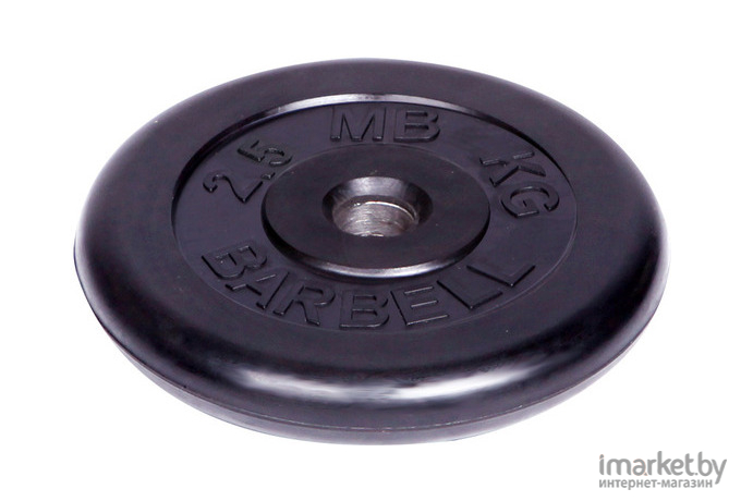 Диск для штанги MB Barbell обрезиненный d 51 мм  2,5 кг черный [449]