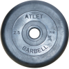 Диск для штанги MB Barbell обрезиненный d 26 мм 2,5 кг Atlet черный [2478]