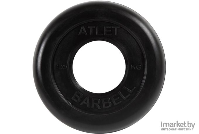 Диск для штанги MB Barbell обрезиненный d 51 мм 1,25 кг Atlet черный [СГ000001045]
