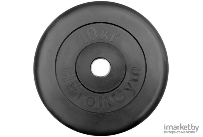 Диск для штанги ProfiGym обрезиненный d 31 мм 10,0 кг черный [432]