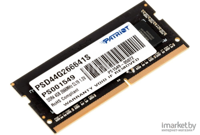 Оперативная память Patriot SO-DIMM DDR 4 DIMM 4Gb PC21300 [PSD44G266641S]