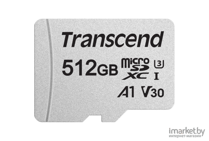 Карта памяти Transcend microSDXC 512Gb Class10  + adapter [TS512GUSD300S-A]