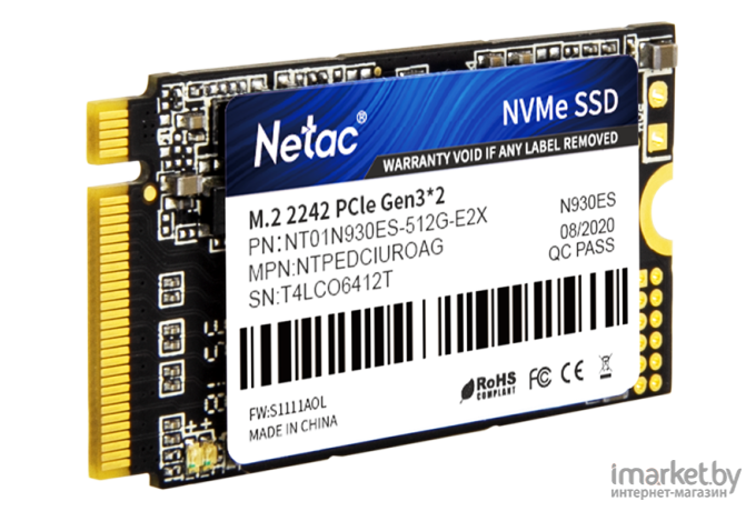 SSD диск Netac 2242 512Gb N930ES [NT01N930ES-512G-E2X]