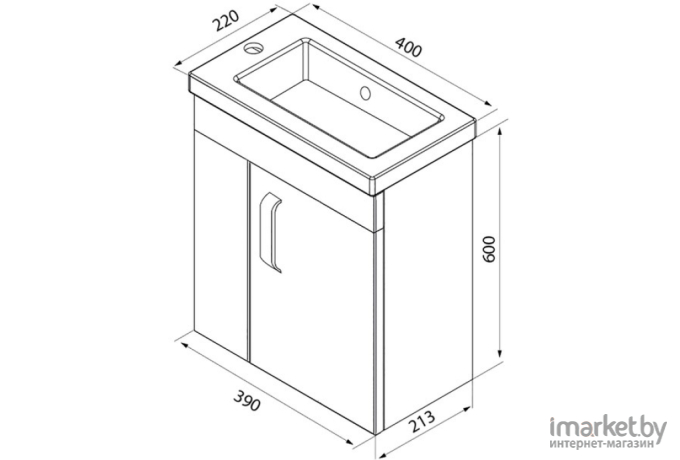 Тумба с умывальником IDDIS TOR40W1i95K