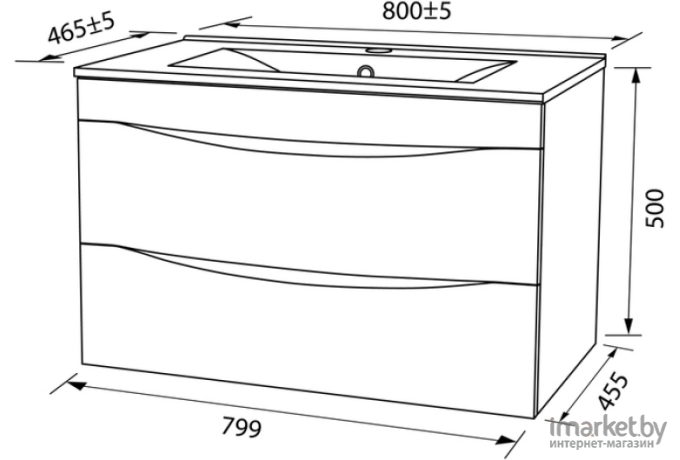 Тумба с умывальником IDDIS CLO80W0i95K