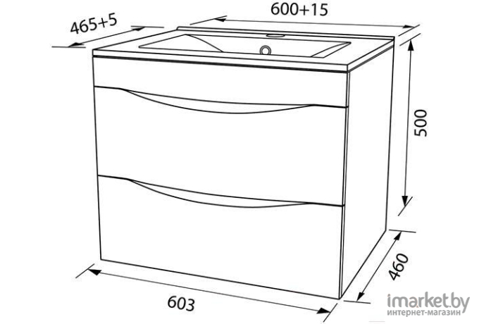 Тумба с умывальником IDDIS CLO60W0i95K