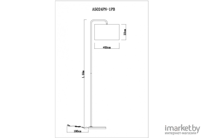 Торшер Arte Lamp A5024PN-1PB