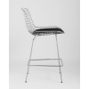 Барный стул Stool Group с низкой спинкой Bertoia хромированный/с черной подушкой [BTY-24L-P6 CH/BL]