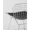 Барный стул Stool Group с низкой спинкой Bertoia хромированный/с черной подушкой [BTY-24L-P6 CH/BL]