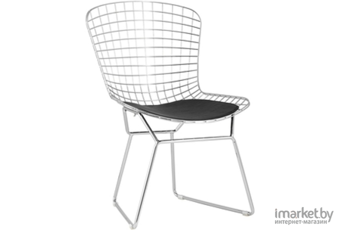 Стул Stool Group Bertoia хромированный/с черной подушкой [BTY-18-P6 CH/BL]