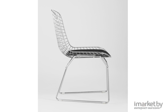 Стул Stool Group Bertoia хромированный/с черной подушкой [BTY-18-P6 CH/BL]