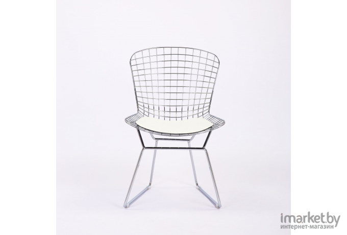 Стул Stool Group Bertoia хромированный/с белой подушкой [BTY-18-P6 CH/WH]