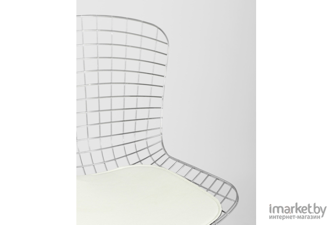 Стул Stool Group Bertoia хромированный/с белой подушкой [BTY-18-P6 CH/WH]