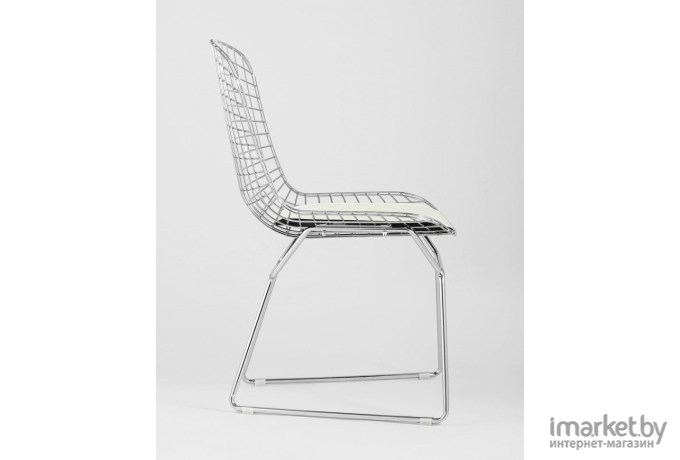 Стул Stool Group Bertoia хромированный/с белой подушкой [BTY-18-P6 CH/WH]