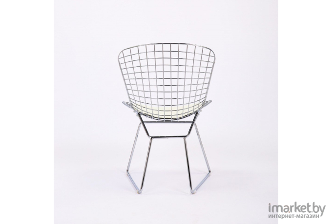 Стул Stool Group Bertoia хромированный/с белой подушкой [BTY-18-P6 CH/WH]