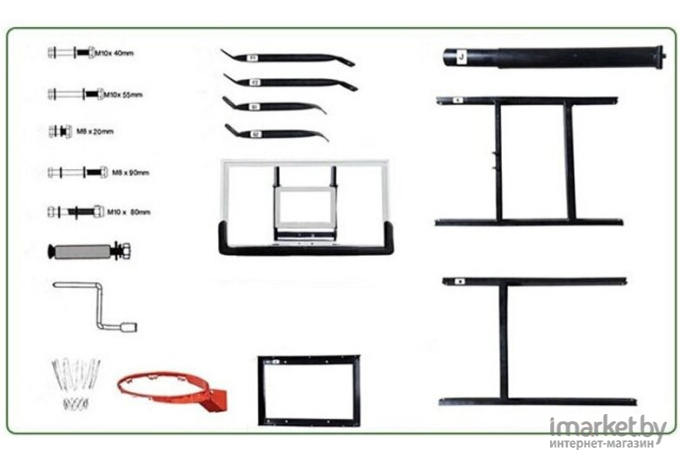 Баскетбольный щит DFC BOARD48P 120x80cm поликарбонат